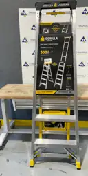 14 ft Reach Aluminum 2-in-1 Extension Ladder with Project Bucket, 300 ...