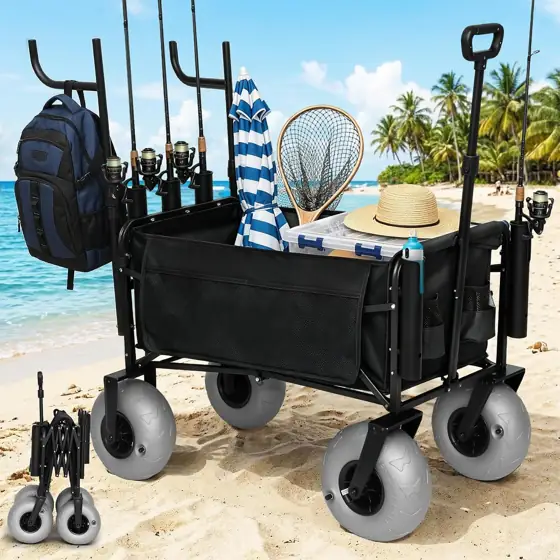 Fishing Cart Beach Wagon, Heavy-Duty… — Photo 1