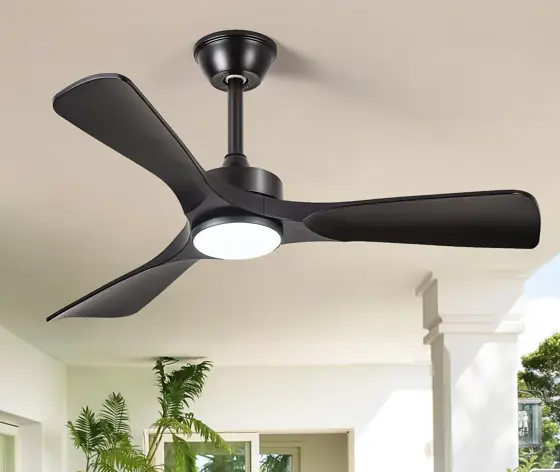 Black 42-Inch Ceiling Fan with… — Photo 1