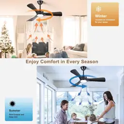 Black 42-Inch Ceiling Fan with… — Photo 2