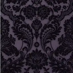 Gothic Damask Flock Plum Removable… — Photo 1