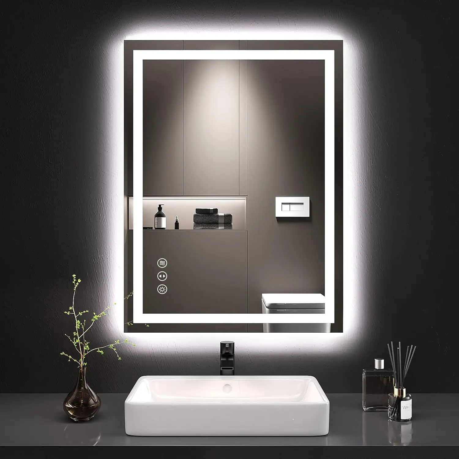 LOAAO 24"X32" LED Bathroom Mirror… — Photo 1
