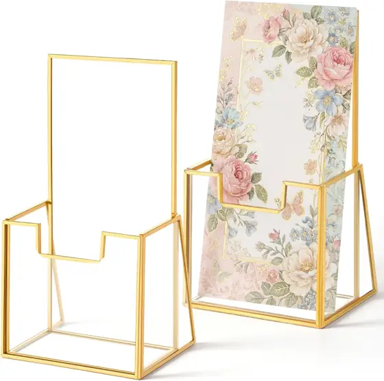 2 Pcs Gold Glass Brochure… — Photo 1