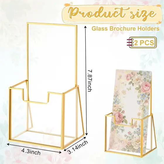 2 Pcs Gold Glass Brochure… — Photo 2