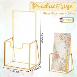2 Pcs Gold Glass Brochure… — Photo 2