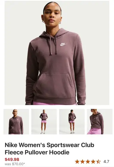 Nike woman fleece hoodie — Photo 1