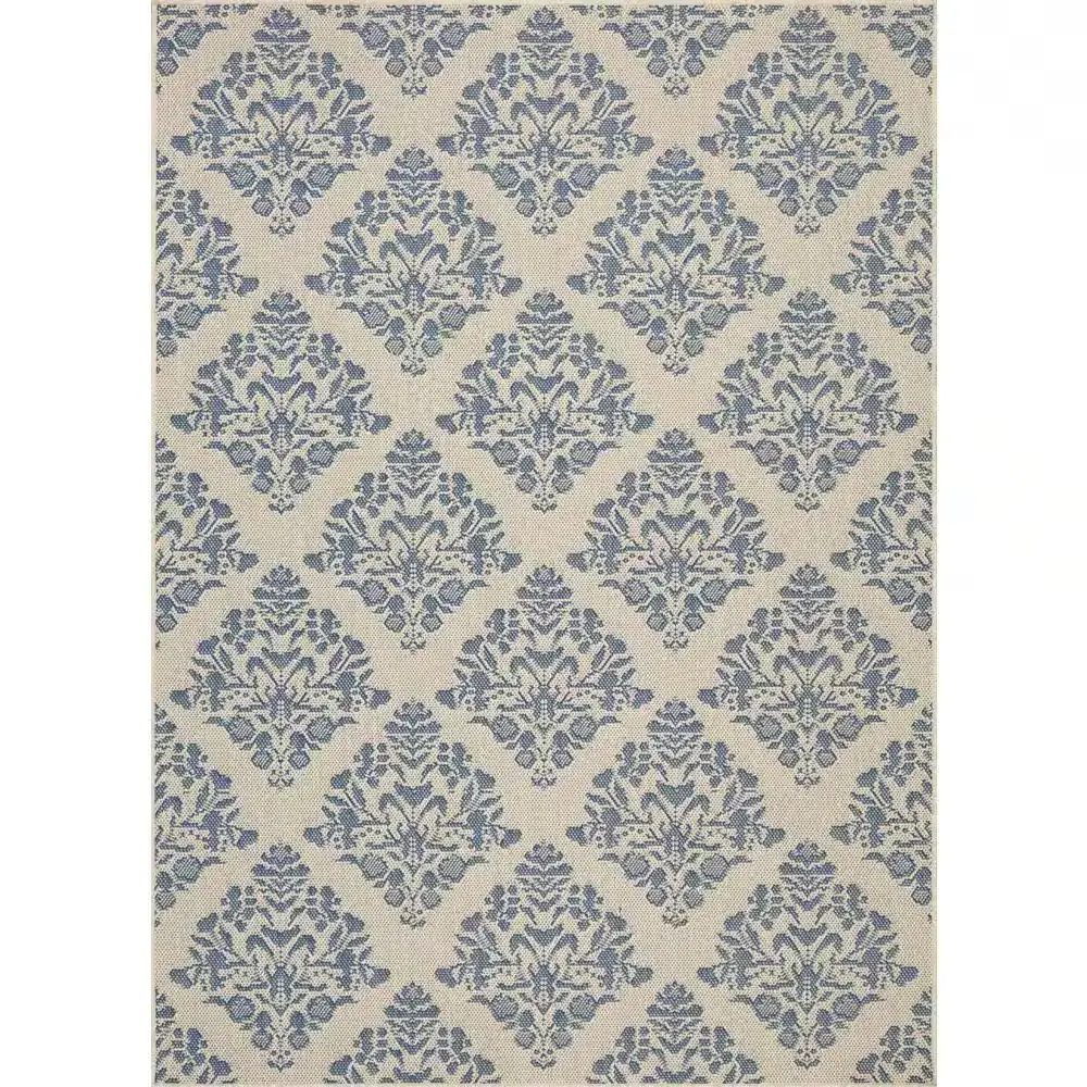 Hampton Bay Blue/Ivory Tile Medallion… — Photo 1