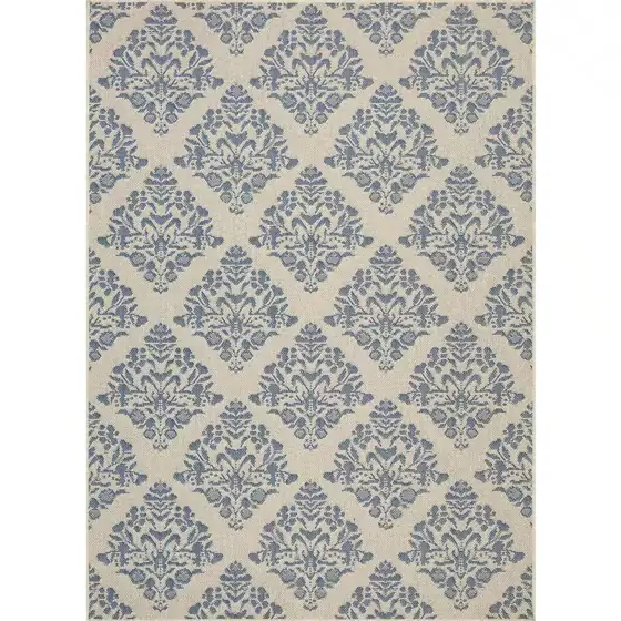 Hampton Bay Blue/Ivory Tile Medallion… — Photo 1