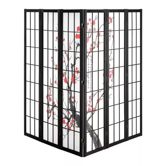 Room Divider, 6-Panel Wooden Folding… — Photo 1