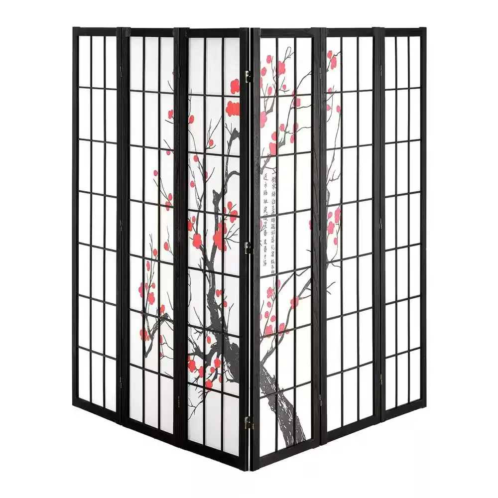 Room Divider, 6-Panel Wooden Folding… — Photo 1