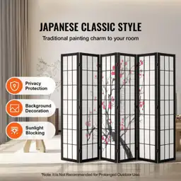 Room Divider, 6-Panel Wooden Folding… — Photo 2