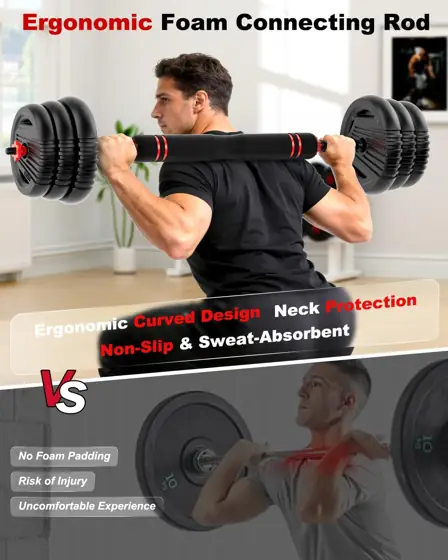 Adjustable Dumbbell set,20/30/45/70/90lbs Free Weight… — Photo 2