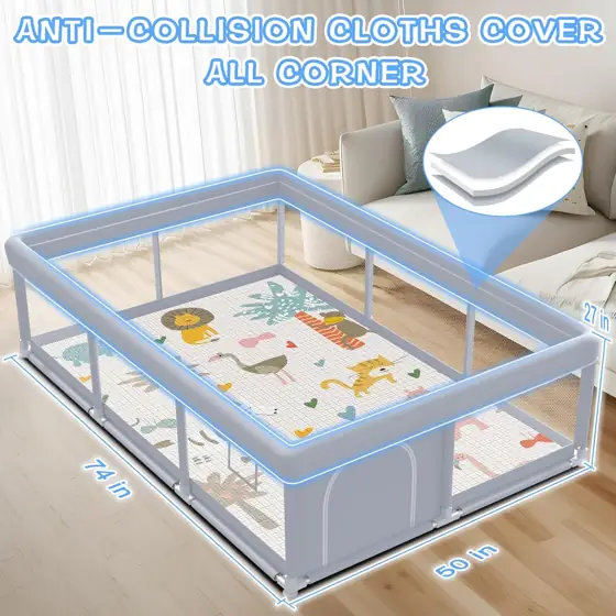 XVISHX Baby Playpen with Mat,… — Photo 2