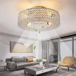 Modern Crystal Ceiling Fan with… — Photo 2