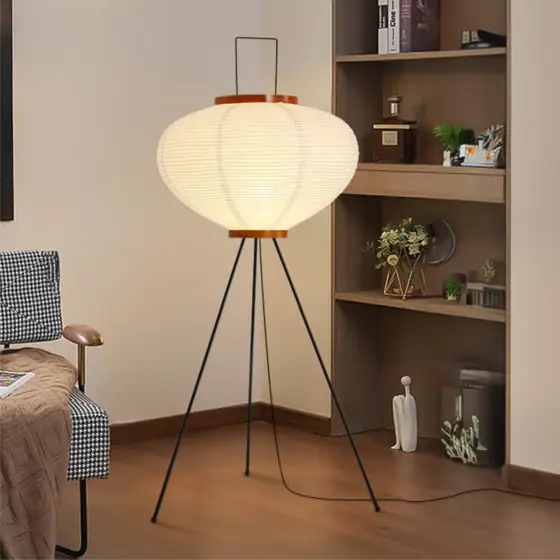 Rice Paper Floor Lamp, Japanese… — Photo 1