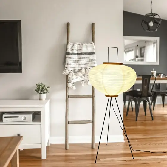 Rice Paper Floor Lamp, Japanese… — Photo 2