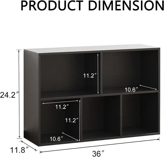 Wooden 5-Cube Storage Organizer with… — Photo 2