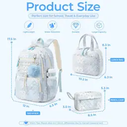 Shirabags 3-Pc Quilted School Set:… — Photo 2