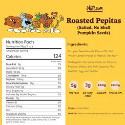 Nuts.com Roasted Pepitas, Salted, No Shell Pumpkin Seeds - 2 LB Bag ...