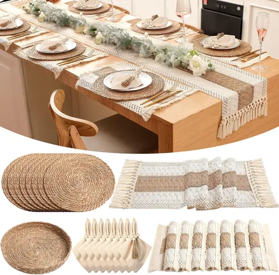 8 Sets Boho Table Runner… — Photo 1