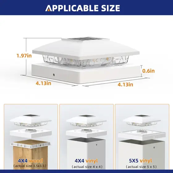 APONUO Solar Post Cap Lights… — Photo 2