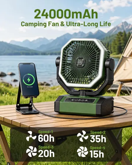 Allsion Camping Fan - 24000mAh… — Photo 2