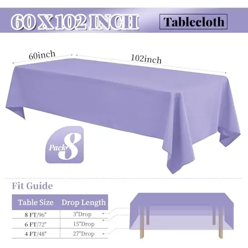 fani 8 Packs Lavender Tablecloth… — Photo 2