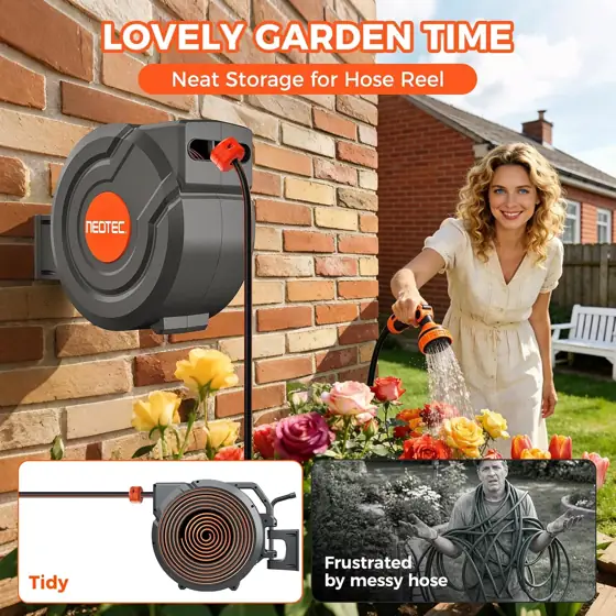 Retractable Garden Hose Reel 1/2"… — Photo 2