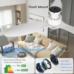 White 48 inch Ceiling Fan… — Photo 2