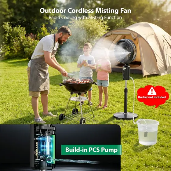Ausic Outdoor Misting Fan for… — Photo 2