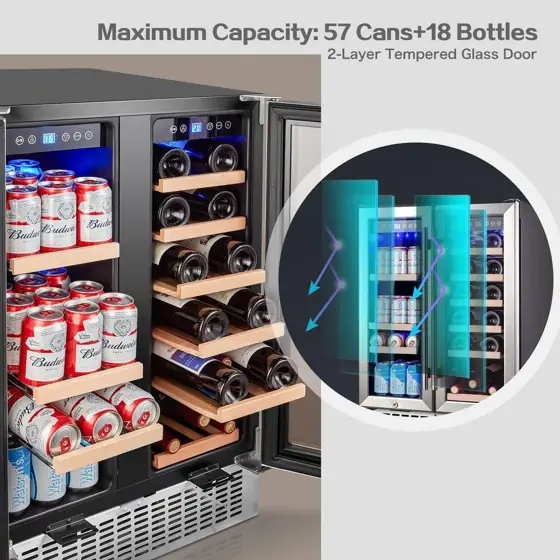 Dual zone 24 in.18-Bottle Wine… — Photo 2
