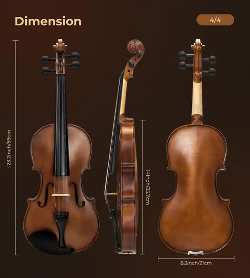 Vangoa 4/4 Solid Wood Acoustic… — Photo 2