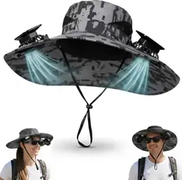 Solar-Powered Fan Hat, 2-in-1 UPF50+… — Photo 1