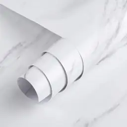 White Marble Wallpaper Glossy Peel… — Photo 1