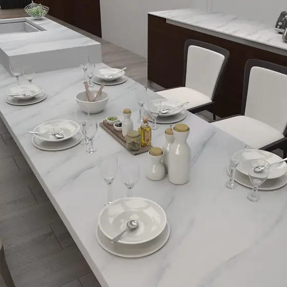 White Marble Wallpaper Glossy Peel… — Photo 2