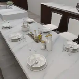 White Marble Wallpaper Glossy Peel… — Photo 2
