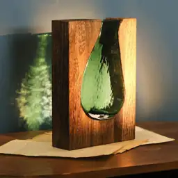 Wood and Glass Inlay Vases… — Photo 1