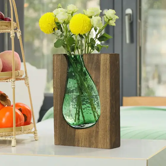 Wood and Glass Inlay Vases… — Photo 2