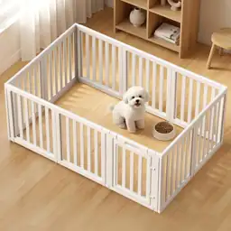 Dog Playpen Indoor,Puppy Playpen,White 23.6"… — Photo 1
