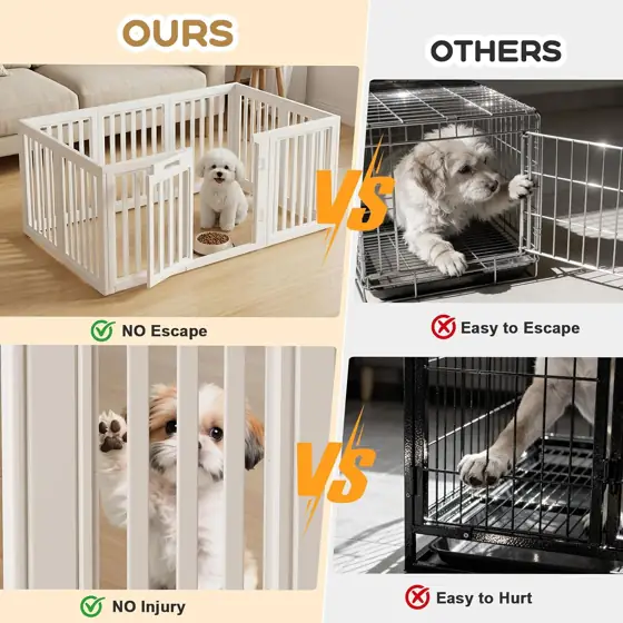 Dog Playpen Indoor,Puppy Playpen,White 23.6"… — Photo 2