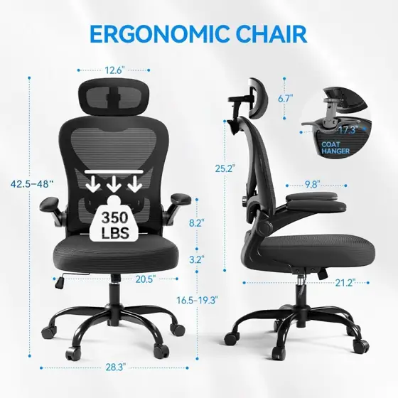 Ergonomic Office Chair, Mesh Home… — Photo 2
