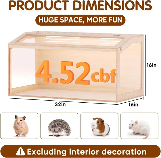 Wooden Hamster Cage, 32in Large… — Photo 2