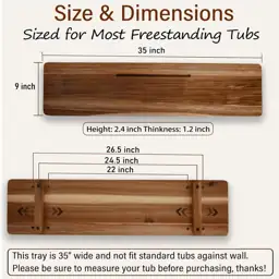 Acacia Wood Bathtub Tray Caddy,… — Photo 2