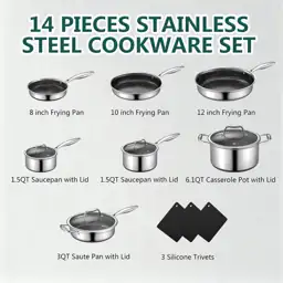 Yoehka 14-Piece Hybrid Stainless Steel… — Photo 2