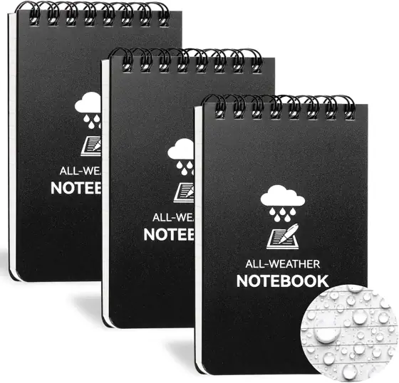 3 Pack Waterproof Notebook, 3… — Photo 1
