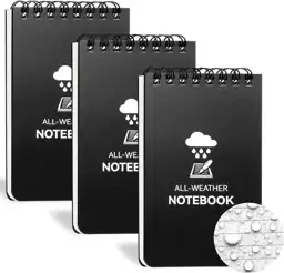 3 Pack Waterproof Notebook, 3… — Photo 1