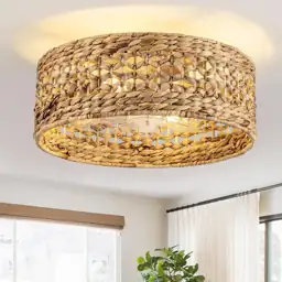 Boho Woven Rattan Fandelier Ceiling… — Photo 1