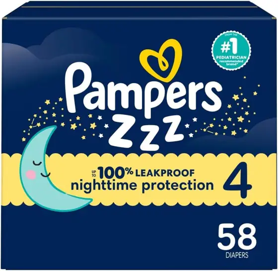 Pampers Overnight Diapers, Size 4… — Photo 1