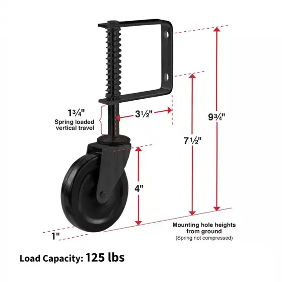 4 in. Black Rubber/Steel Swivel… — Photo 2