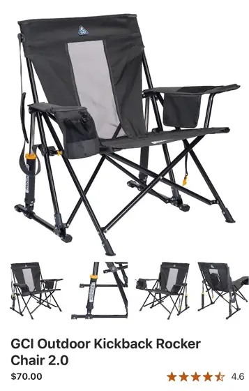 Kickback rocker folding chair — Photo 1